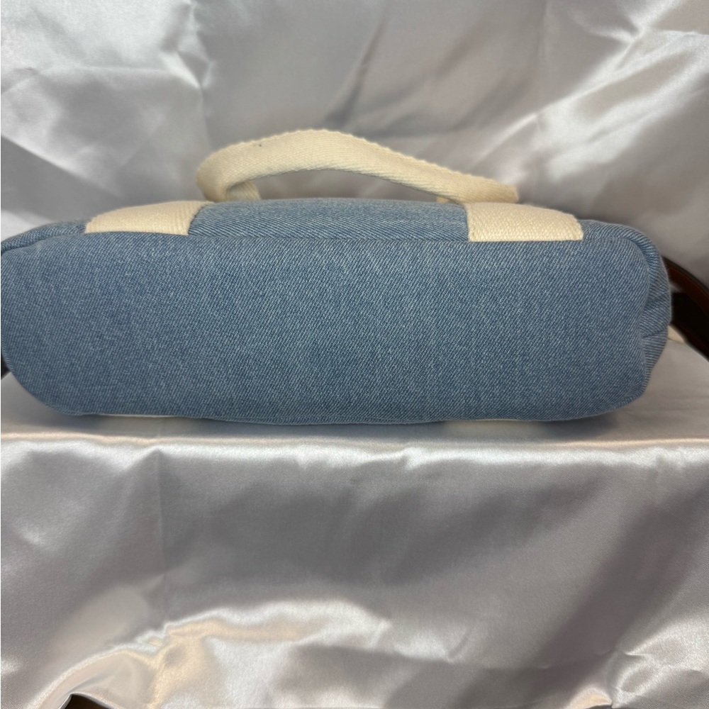 Chloé Blue Canvas Tote with Cream Straps - Picture 2 of 4